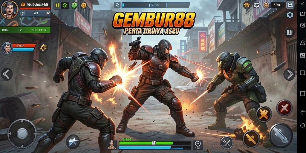 Tampilan gameplay seru dari GEMBUR88 dengan aksi pertarungan yang intens.