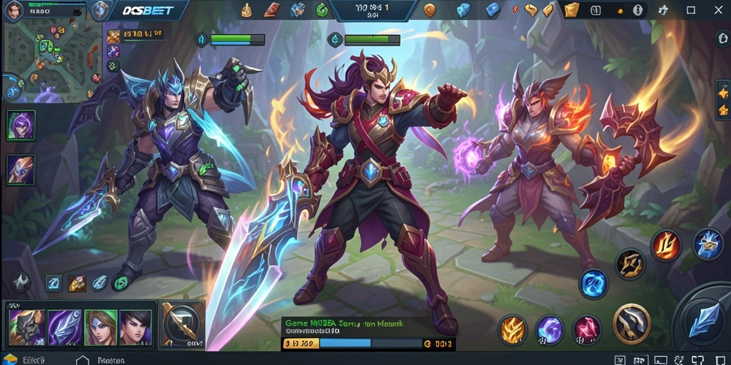 Screenshot mendemonstrasikan gameplay seru dari IOSBET, penuh aksi MOBA.