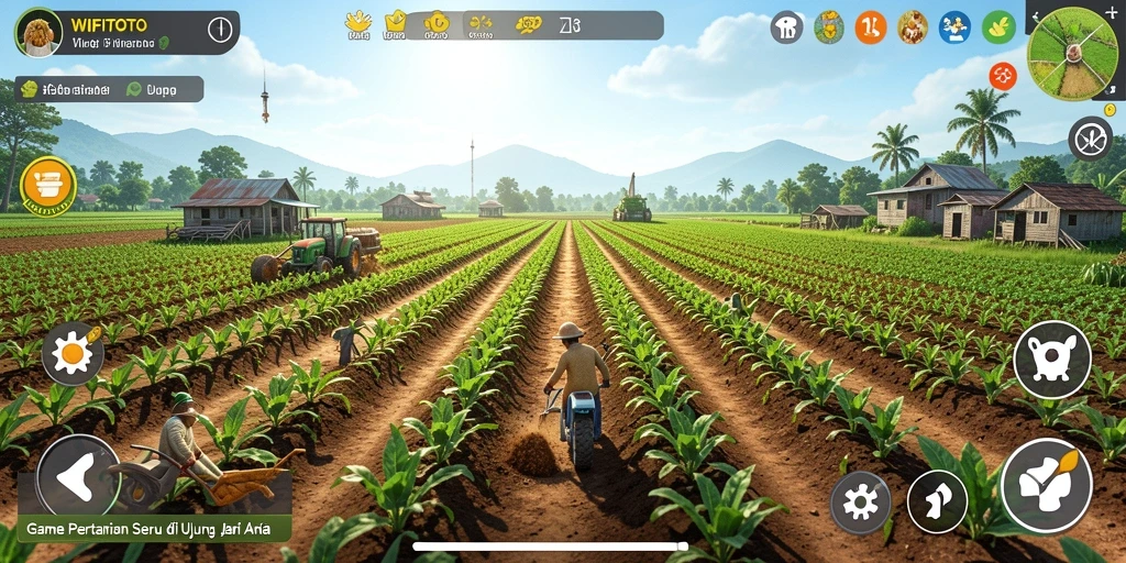 Tampilan gameplay WIFITOTO dengan aktivitas bertani yang menarik.