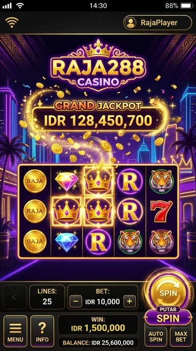 Tampilan antarmuka raja288 yang modern dan user-friendly.